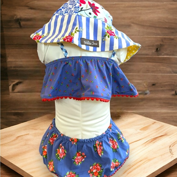 Matilda Jane Other - Matilda Jane two piece swimsuit and sun hat 12-18 months